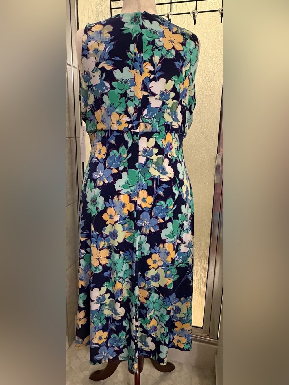 London Times Keyhole Pleat-Neck A-Line Dress $60 BNWT - Picture 7 of 13